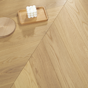 Vidar Hardwood Plank American Oak Chevron Select & Better Collection Macaroon 5" X 3/4" X Fixed Length |18 mm Thickness